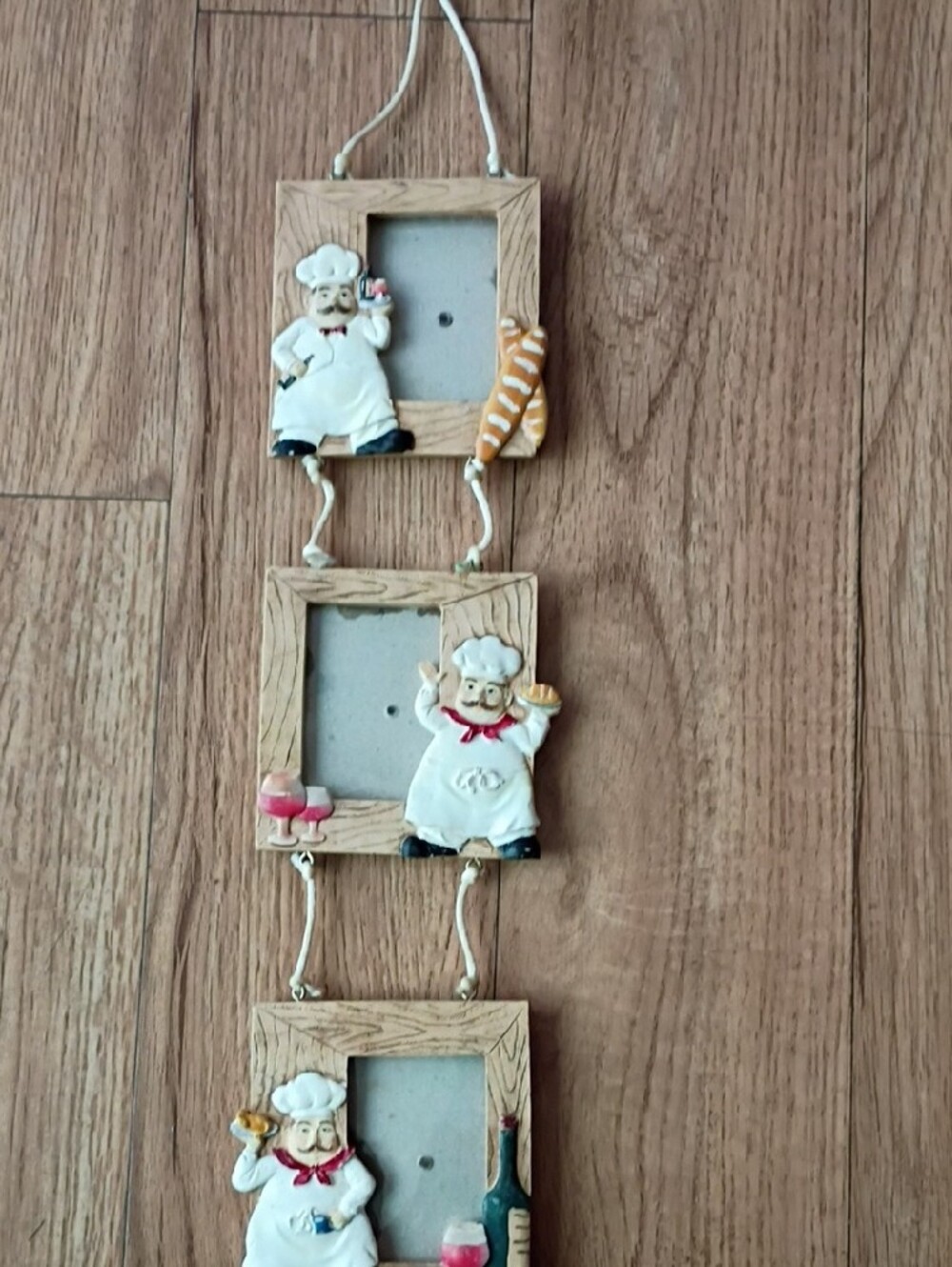 Chef-Themed Hanging Photo Frame Trio in White and Brown - Picture 6 of 6